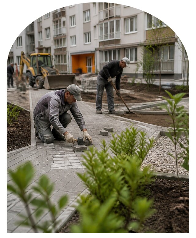 Благоустройство двора многоквартирного дома в Гагарине